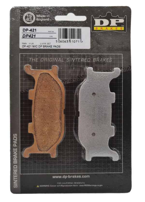 DP Brakes motorcycle brake pads in packaging - DP421