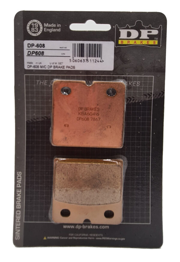 DP Brakes motorcycle brake pads in packaging - DP608