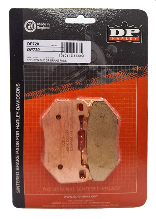 DP Brakes motorcycle brake pads in packaging - DP720